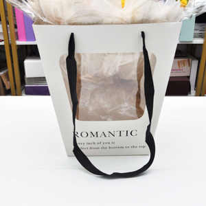 Custom Clear Window Transparent Tote Bag <b>Flower</b> Shop Bouquet Packaging Birthday Gift Bag Paper Gift Bag - Product Image 6