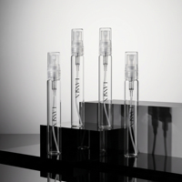 Flacon pulvérisateur tubulaire en verre fin de 10 ml pour échantillon de parfum, atomiseur portable rechargeable, personnalisable par sérigraphie, pour parfums et huiles essentielles