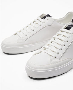 Mychonly Nouvelles baskets blanches pour hommes, minimalistes, à semelle plate en caoutchouc blanc, tige en microfibre, chaussures de <span class=keywords><strong>skateboard</strong></span> - Product Image 2