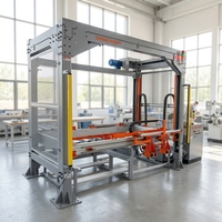 Robot élévateur de cargaison de palette déchargeant le produit de la machine de moulage par injection