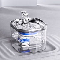 Fontaine à eau automatique pour chat en plastique et acier inoxydable, nouveau design personnalisé, écran LCD, réglage de l'heure, alimentation par batterie, distributeur d'eau pour animaux de compagnie