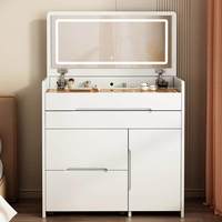 Nouvelle conception de coiffeuse européenne éclairée avec plateau relevable, meuble de rangement de chevet pour chambre à coucher, ensemble de maquillage pour hôtel