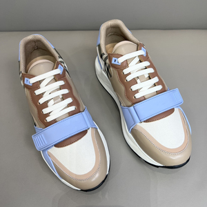 Luxury Designer Thick-Soled Casual Shoes Unisex Classic Plaid Fabric Breathable Comfortable Lace-Up Walking Shoes Sneakers - Product Image 3