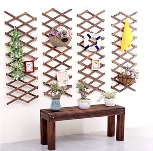木製の手工芸品木製の格子縞の壁プランター屋内空気プラント垂直スタンド壁の装飾部屋の庭に適しています