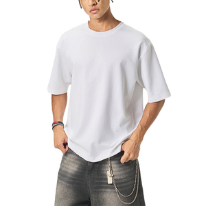 T-shirt Homme Oversize Boxy à Épaules Tombantes en Coton 230 GSM avec <span class=keywords><strong>LOGO</strong></span> Personnalisé, Respirant, Frais, Séchage Rapide, Idéal pour la Course et la Gym - Product Image 5