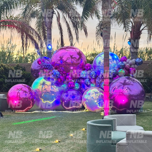 Adornos Navideños Dorados, Bolas Inflables Decorativas para Exteriores, Esferas de Espejo Personalizadas, Bola de Espejo Iridiscente Dorada para Navidad - Product Image 4