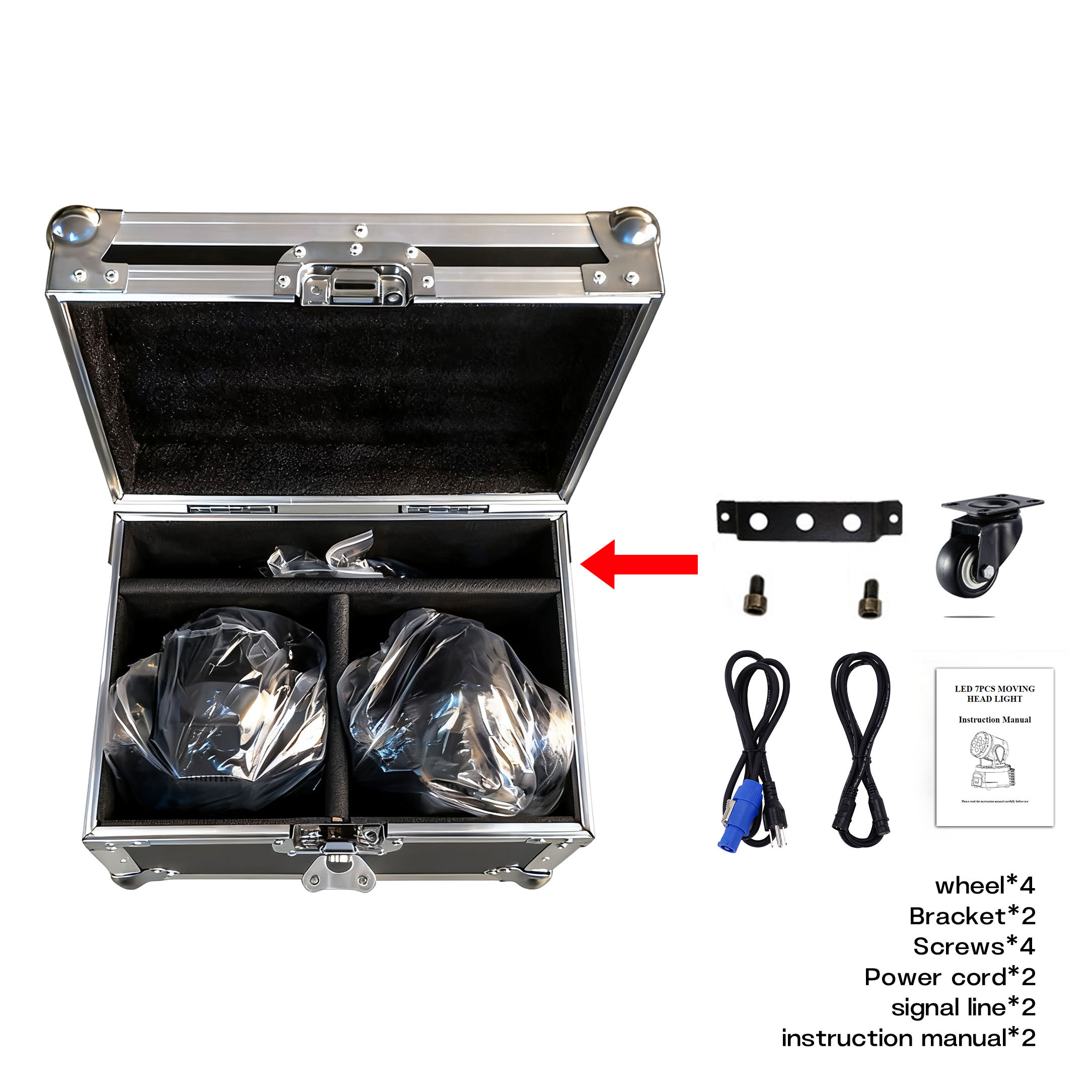2 luci + flight case