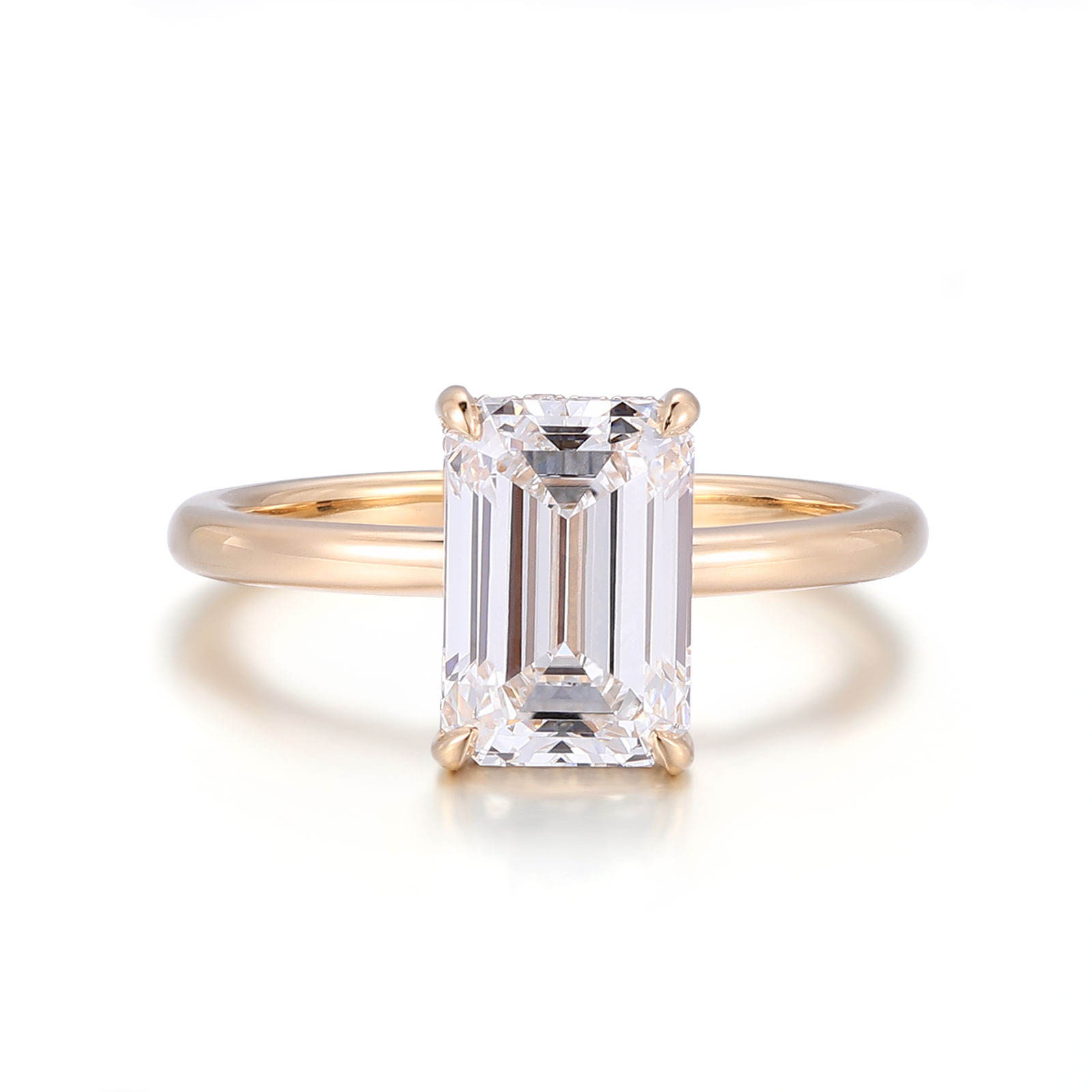 Bague en or massif 14 carats avec diamant de laboratoire