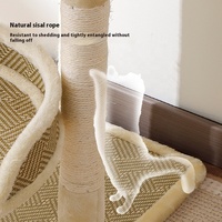 Arbre à chat et griffoir intégrés avec lit-nid et plateforme de saut, avec griffoir en sisal pour chats d'intérieur