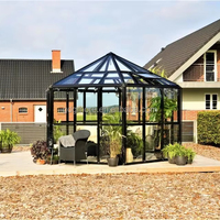 Serres de jardin directement de l'usine, kit de serre avec verre trempé de 4 mm, porte coulissante, garantie de 20 ans