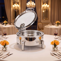 Chauffe-Plat Électrique Professionnel Rond en Acier Inoxydable pour Buffet et Restauration – Idéal pour Restaurants et Cantines