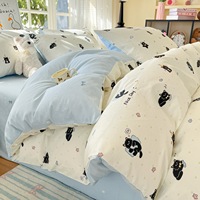 Ensemble de literie personnalisable haut de gamme 100% coton, style frais, drap de lit, housse de couette, kit de literie 3/4 pièces, vente en gros