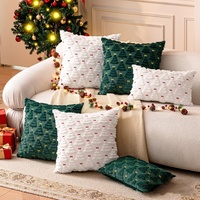 Housses de coussin de Noël douces sans rembourrage, nouvelles housses de coussin en forme d'arbres de Noël pour la décoration de la maison, taies d'oreiller brodées