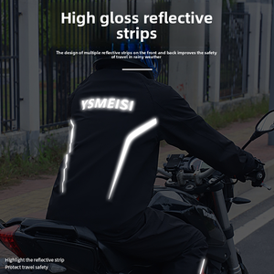 Imperméable noir pour moto Veste d'extérieur imperméable en polyester pour homme Imperméable de sécurité pour moto - Product Image 4