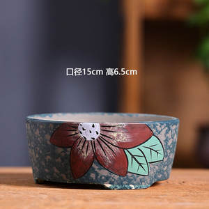 Vente en gros de pots à succulentes en céramique de style coréen peints à la main, pots en argile noire, <span class=keywords><strong>poterie</strong></span> grossière, jardinières spéciales - Product Image 5