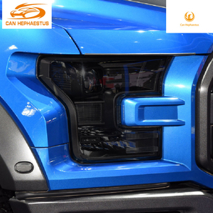 Fari auto protezione tinta <span class=keywords><strong>pellicola</strong></span> fumo nero <span class=keywords><strong>trasparente</strong></span> adesivo frontale in TPU per Ford F150 2015-2020 Raptor SVT accessori - Product Image 6