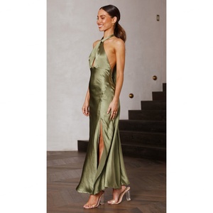 Vestido de Verano con Cuello Halter, Asimétrico, de Encaje, Ecológico, Transpirable, con Color de Tela Personalizado - Product Image 2