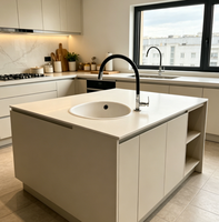 Robinet de cuisine moderne monotrou avec tuyau flexible en silicone rotatif, montage sur plan, poignée unique, en acier inoxydable 304