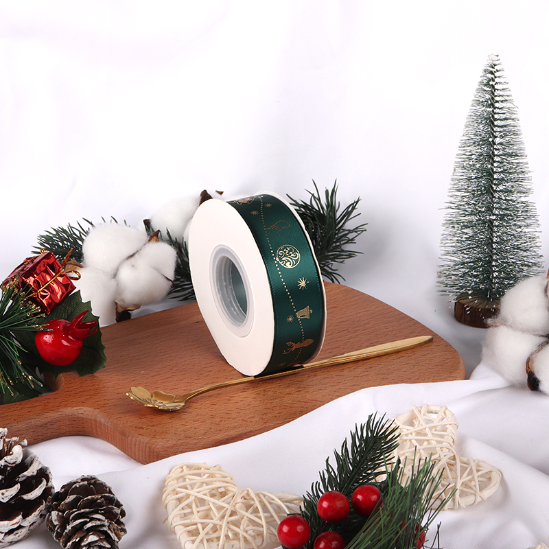 Ribbon Stock Wholesale New Christmas Gift Ribbon Gift Packaging Diy Hot Gold Christmas Ribbon