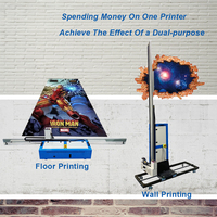 Printer Inkjet UV Vertikal 3D untuk Lukisan Dinding Lantai, Mural Dalam & Luar Ruangan, Printer Langsung ke Dinding