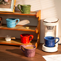 Tasses à café en céramique américaines personnalisées, minimalistes, couleur unie, tasses à latte colorées, tasses en céramique créatives imprimées par transfert thermique personnalisé