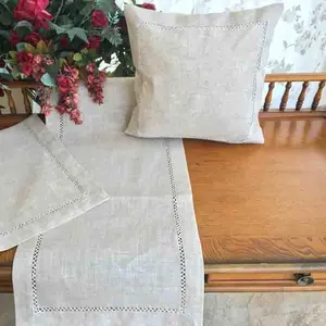 Taplak Meja Linen Murni Pernikahan Tradisional Warna Solid