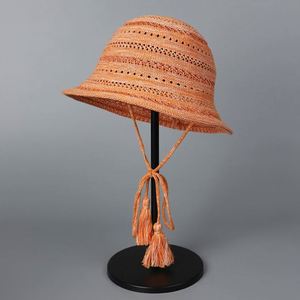 2025 New Fashion High Quality Breathable Hollow Out Knitted <b>Bucket</b> <b>Hat</b> Spring Summer Travel Casual <b>Strings</b> Fisherman <b>Hat</b> - Product Image 1