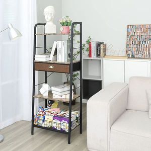 Estante de almacenamiento de 4 niveles para el hogar, estantería Industrial independiente de escalera de 4 niveles con cajón - Product Image 5