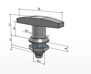 Loquet à quart de tour K1356 pour armoire industrielle, verrou de compression IP65 étanche à la poussière, fixation rapide pour panneau d'armoire - Product Image 2