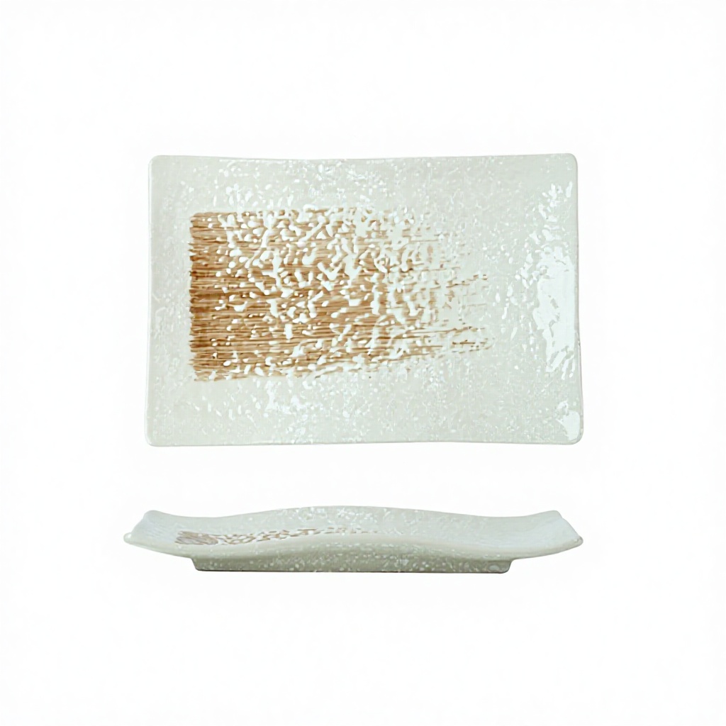 Wavy sushi plate-monthly swirl white