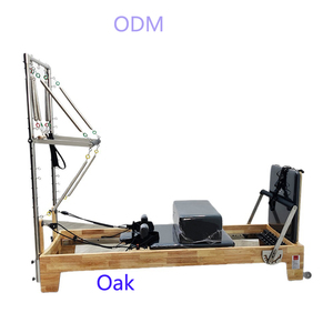 Reformador de <span class=keywords><strong>Pilates</strong></span> Avanzado de Madera de Roble, <span class=keywords><strong>Reformer</strong></span> de <span class=keywords><strong>Pilates</strong></span> con Media Trapecio para Revitalización Metabólica, Resistencia de Cadena Cinética Completa y Tonificación Corporal, Equipo de Yoga - Product Image 1