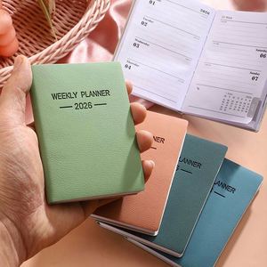 2026 A7 English Schedule Book Portable Mini Pocket Planner with Morandi Color - Product Image 1
