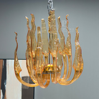 Lustre créatif en verre ambré pour table à manger ronde, luminaire d'intérieur