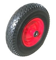 Nouvelle roue en mousse PU de 16 pouces avec jante en plastique 4.80/4.00-8 anti-crevaison pour chariot à main/brouette usage entrepôt