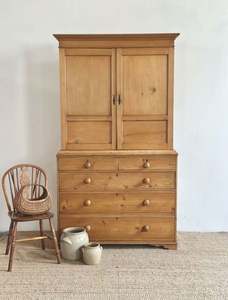 Armoire de style anglais rétro, en bois massif, design haut de gamme personnalisé, armoire de sol principale - Product Image 2