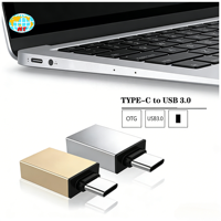Adaptador OTG con Conector Tipo-C Macho a USB 3.0 Hembra, Venta al Por Mayor de Fábrica, Apto para Teléfonos, Computadoras, Portátiles y Tabletas
