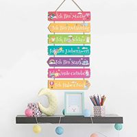 Décoration Murale en Bois Art Déco pour Filles, Licorne, Citations Arc-en-ciel, Décoration Murale pour Chambre d'Enfant et Chambre de Bébé, Cadeau et Ornement de Porte