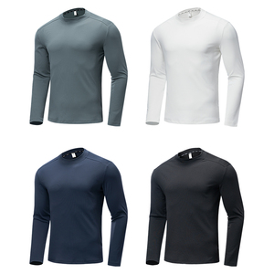 Casual Solid Long Sleeve Gym <b>Shirts</b> Streetwear <b>Compression</b> <b>Shirt</b> For Men Gym Long Sleeve Top Workout Breathable Active Wear - Product Image 4