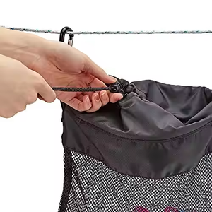 Petit sac à linge moderne en nylon <span class=keywords><strong>noir</strong></span> avec cordon de serrage, organisateur de pinces à linge, rangement, corde à linge suspendue, panier, <span class=keywords><strong>soutien</strong></span>-<span class=keywords><strong>gorge</strong></span> - Product Image 6