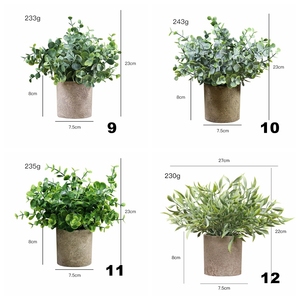 PT003-8 en gros intérieur petit bonsaï pour la décoration de bureau à domicile artificielle Hedyotis Diffusa plantes avec <span class=keywords><strong>Pot</strong></span> de pulpe - Product Image 3