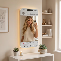 Miroir LED avec interrupteur à capteur IP44 de style Instagram, personnalisable avec un nom, éclairage pour selfie, salon de beauté, salon