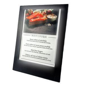 Menu numérique personnalisé en similicuir avec éclairage LED, une page, pour restaurant, menu numérique rechargeable avec éclairage LED - Product Image 1