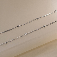 Collier minimaliste J&D Jewelry avec chaîne à perles, en acier inoxydable, couleur argent, résistant à l'eau, bijoux quotidiens pour femmes