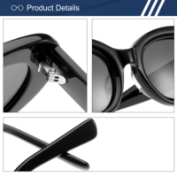 Fournisseur en gros de lunettes de soleil ovales en acétate épais avec logo personnalisé, UV400 TAC, style rétro vintage pour femmes