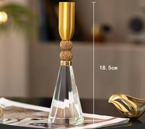 Bougeoir en cristal de forme ronde en verre de cristal moderne - Product Image 6