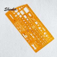 Plantilla de Dibujo Cuadrada Transparente Naranja de Plástico de 1mm de Grosor para Plotter de Navegación, 19cm*9cm, Regla Promocional, Acepta Logotipo OEM