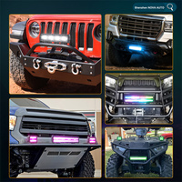Barre lumineuse LED RGB de 12 pouces avec anneau halo RGB Chase, contrôle par application téléphonique Nova Auto, faisceau combiné pour la conduite, pour voiture