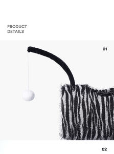 Produttore all'ingrosso carino a forma di zebra nero bianco gatto Scratcher albero condominio - Product Image 4