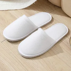 Closed Toe White Color Napping Material Disposable Hotel Amenities Hotel Slippers