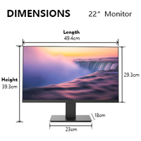 KOORUI- 22N1 Moniteur LCD de Bureau IPS LED 22 24 27 Pouces Grand Écran, Haute Luminosité, 1920*1080, 6ms